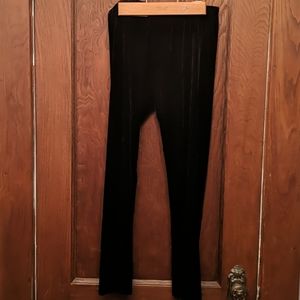 Large Black Velvet Leggings